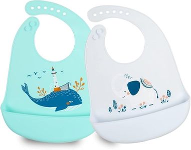 TONY STARK Silicone Baby Bib for Feeding & Weaning Babies & Toddlers, Waterproof, Washable & Reusable, Non Messy Easy Cleaning, No Bad Odour, Adjustable Neckline with Buttons (2 PC - Random Colors)