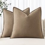 MIULEE Linen Pillow Covers 20x20 Inch Khaki Decorative Linen Throw Pillow Covers Pack of 2 Soft Accent Farmhouse Couch Pillowcases Modern Home Decors for Sofa Cushion Living Room Bed