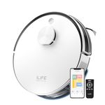 ILIFE A30 Robot Vacuum Cleaner with LiDAR Navigation, 13000Pa Suction, 2-in-1 Vacuum & Mop, Customised Cleaning, Y- Shape Cleaning, Ideal for All Floor Types, App, Voice & Remote Control