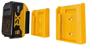 6 Pack | Battery Holder Mount Compatible with DeWalt 18V 20V 54V 60V MAX XR FlexVolt | Wall Mount Battery Storage Rack for Garage, Workshop or Van (6 Pack- Yellow)