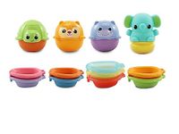 VTech Stack & Splash Bathtime Boats, Stacking & Linking BathTub Toy with 9 Colourful Boats & 3 Animal Characters, Bath Gift for Babies & Toddlers 0, 6, 12 months +, English version