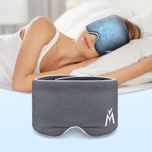 Mavogel Gel Cooling Eye Mask - Ultimate Summer Sleep Solution, Soft Lycra & Fixed Gel for Cooling Relief, Breathable & Light Blocking Sleep Mask for Home, Travel & Office Nap, Grey