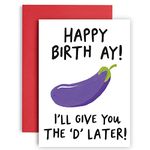 Huxters Funny Birthday Card - Save the D – A5 Birthday Card for Her with Superb Illustration – Premium Ultra-Thick Paper – Funny Card for Women (Saved the D)