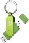 MOSDART 512GB USB C Dual Flash Drive Speed Up to 150MB/s with Keychain - 2 in 1 OTG USB3.1 Type-C Thumb Drive Memory Stick for USB-C Android Phones, iPhone 15, MacBook, iPad, Computers, etc. Green