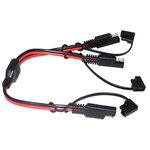 14AWG DC SAE 1 to 2 Automotive Extension Cable with Weatherproof Cover,Y SAE Splitter for Solar Panel Battery