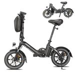 Bodywel T16PRO Folding Electric Bike, 14" Portable E-bike, City EBike with LED Display & Pedal Assist, Electric Bicycle with 36V/10.4Ah Battery, Dual Disc Brakes & Front Suspension, Unisex Adult