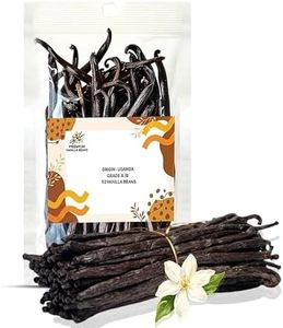 50 Organic Vanilla Beans, Premium Whole Grade A Pods for Homemade Vanilla Extract, Baking & Brewing, Non-GMO & Gluten-Free - Perfect Native Vanilla