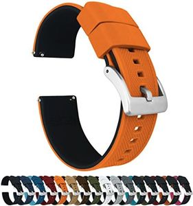 23mm Pumpkin Orange/Black - BARTON Elite Silicone Watch Bands - Quick Release - Choose Strap Color & Width