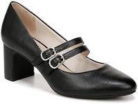 LifeStride Womens True Block Heel Mary Jane Dress Pump Black Smooth 10 W