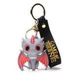 DAIYAMONDO Premium World Famous Web Series Silicon 3D Rubber Keychain to use As Bag Charm, Car Keychain, Bike Keychain Car Key Ring, Gifting(Silver Dragon)