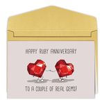 Goroar Ruby Anniversary Card for Parents, Funny 40 Years Wedding Anniversary Card for Grandma Grandpa