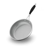 9.5'' Large Fry Pan - PFOA/PFOS Free Stainless Steel Stain-Resistant Frying Pan Kitchen Cookware w/Durable Ceramic Non-Stick Coating, Silicone Wrap Handles - Works w/Model NCSSS12