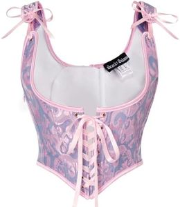 Scarlet Darkness Women's Renaissance Corset Underbust Corset Tops Lace-up Bodice Purple Size 8