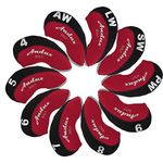 Andux 10pack/set Neoprene Golf Iron Club Head Covers Black/red MT/A02