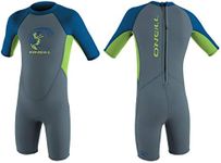 O'Neill Toddler Reactor 2mm Back Zip Shorty Wetsuit - Graphite Dayglo Ocean - UV Sun Protection and SPF Properties - Unisex - Age - 4Y