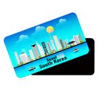 dhcrafts Rectangular Rubber Fridge Magnet/Magnetic Card Blue South Korea Seoul Design Pack of 1 (8.6cm x 5.4cm)