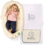 Blissful Beginnings Organic Baby Lounger with Travel Bag- Adjustable Lounger for 12-24 Months Babies - Breathable & Portable Infant Lounger Pillow, Newborn Essentials Baby Nest Lounger