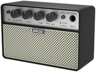 EROK Mini Bass Amp, Portable Amplifier with Clean/Drive Dual Channels, 3.5mm Headphone/AUX Input, Compact Design for Practice & Small Gigs