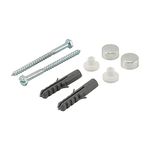 fiXte Toilet Pan Bidet Fixing Kit Screws Plugs Nylon Bushes Chrome Caps