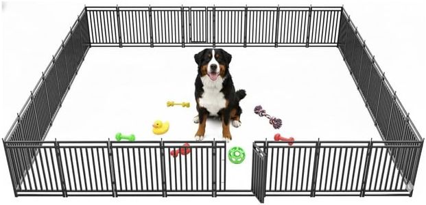 Petorldog Dog Playpen Dog Fence Outdoor for Yard 40" H with 32 Panels Sturdy Portable Puppy Playpen for Indoor Outdoor RV Camping Use - Black Silver