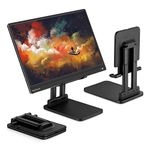 Pepper Jobs SSS-T6 (Solid Sturdy Stand) Foldable Extendable & Adjustable Stand for tablet/portable monitor/laptop. Dual-Pole Support. Ideal to hold 12 to 17 inch larger size devices (Black)