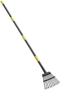 72 inch Adjustable Garden Rake Leaf, Collect Loose Debris Among Delicate Plants, Lawns and Yards, Expandable Head from 15inch to 72 inch. Ideal Garden Rake Tools