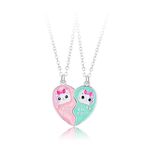 El Regalo 2 Pcs Bff Best Friend Forever Split Magnetic Hearts Matching Pendant Necklaces Set- Friendship Day Gift For Besties For Girls (Option-4)