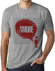 One in the City Men's Graphic T-Shirt Thoughts Amore Eco-Friendly Limited Edition Short Sleeve Tee-Shirt Vintage Birthday Gift Novelty Heather Grey S