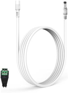 Lonnky Cable de Extensión DC de 5 M, Compatible con Cámaras de Vigilancia (TP-Link TAPO C200/C310, Reolink RLC-410W/E1), Tiras LED (KSIPZE, Grovee) - Blanco