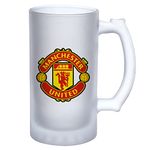 YaaNaa - Printed Beer Mug Man Utd, Frosted Beer Glass, Gifts for Beer Lovers, R3418-F