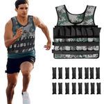 NASMODO Weighted Vests 5 Kg Adjustable for men running with 16 Iron Sand Bags women body weighted training vest jacket gym workout Fitness vest used as 2kg,5 kg For Cross Fit (Green)