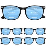 CCVOO 5 Pack Progressive Multifocal Reading Glasses for Women, Blue Light Blocking Readers Men Filter UV Ray/Glare Eyeglasses (5 Pack Black Progressive, 1.5)