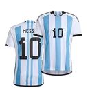 Messi 10 Home Boys Argen Football Jersey with Shorts(Kid's, Boy's & Men's) (7_8 Years, Blue)