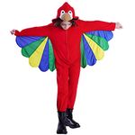 PGOND Girl's Parrot Jumpsuit Kids Red Costume (L)