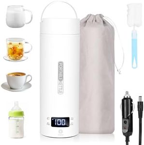 Dreamhigh® Bouilloire de Voyage, 500ml Mini Bouilloire Electrique, 96 W Petite Bouilloire Electrique, Chauffe Eau Portable pour Café, Lait, Thé Voiture (12V)
