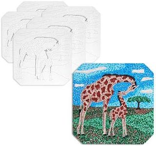 Club Pack of 6 Kids DIY Paint by Numbers Giraffe Canvases by Prime Retreat