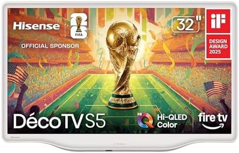 Hisense 32-Inch S5 DécoTV Series Hi-QLED FHD Smart Fire TV (32S5QF, 2025 Model) - Versatile Fit, Hi-QLED Color, Art-Inspired Design, Fluid Central Stand, DTS Virtual: X, Stream Live TV Without Cable