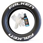 Tire Stickers Falken Permanent Tire Lettering Kit USA Made With Glue - Custom Sizing/Colors - (Pack of 4)