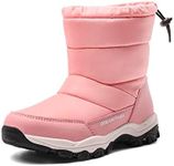 DREAM PAIRS Boys Girls Snow Boots Lightweight Slip Resistant Mid Calf Winter Shoes for Little/Big Kid,Size 10 Toddler,Pink,SDSB2224K