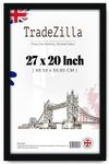 TradeZilla 27x20 inch Poster Frame in Black with Crystal Clear Perspex- (68.58X50.80 CM) Solid MDF Wood for Wall Mounting, Poster Frames in Horizontal or Vertical Format (Black)