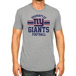 NFL Adult Property of Short Sleeve Lightweight T Shirt, Official Team Tee, Gear for Men and Women (New York Giants - Gray, Adult Large)