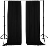 StangH Black Backdrop Curtains for Parties - 10 ft Curtain Drapes for Partition Room Dividers Curtains Waterproof Home Theater Studio Backgrounds Wedding Stage Stand Panels, 2 Panels