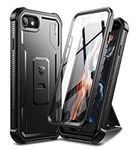 Dexnor for Apple iPhone 7/8/SE(2020/2022) Case, [Built in Screen Protector and Kickstand] Heavy Duty Military Grade Protection Shockproof Protective Cover for Apple iPhone 7/8/SE(2020/2022)-Black