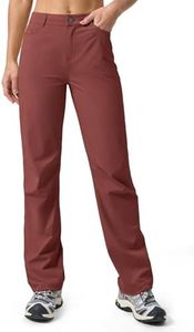 Willit Womens Hiking Pants Quick Dry Lightweight Stretch Travel Pants with Pockets UPF 50+ Water-Resistant Curvy Fit 31" Dark Red 0