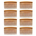 DaricowathX 8 Pieces Hair Combs, 8.5 cm Hair Side Comb Set Slides Tortoise Plain Hair Combs Clear Plain Hair Combs Side Combs Hair Combs(Coffee)