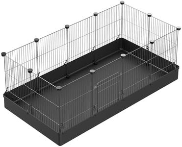 LANGXUN 12pcs DIY Small Animal Pet Playpen with Waterproof Mat, C&C Cage for Puppy Kitten, Rabbit Cage,Guinea PigsGuinea Pig Cages | Indoor & Outdoor Portable Metal Wire Yard Fence, Metal Pet Panels