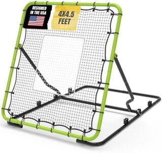 Suteck 4x4.5 ft Baseball Rebounder Net - 2-Net, 3-Angle Adjustable Baseball Bounce Back Net for Multi-Sport Trainer, Ultra-Durable Pitchback for Solo Practice, Storage Bag for Easy Travel, Green