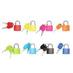 NFI essentials Set of 8 Suitcase Locks, Multicolor Luggage Padlocks Set, Lock with Keys, Small Luggage Locks, Mini Locker, Zipper Lock, Tiny Locker Lock for School Gym Backpack