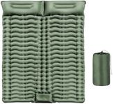 Kiliroo Double Inflatable Camping Sleeping Pad with Pillow Ultra-Comfort, Innovative Support, Durable Design, Ideal for Camping, Hiking, Army Green