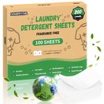 HOMERHYME Laundry Detergent Sheets - Up to 200 Loads (100 Sheets),Unscented,Plastic Free,Laundry Detergent Strips for Travel,Dorms, Home,Apartments,Liquidless Technology,Eco Friendly& Hypoallergenic